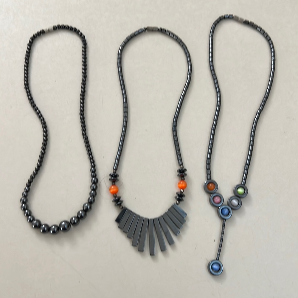 Three costume necklaces